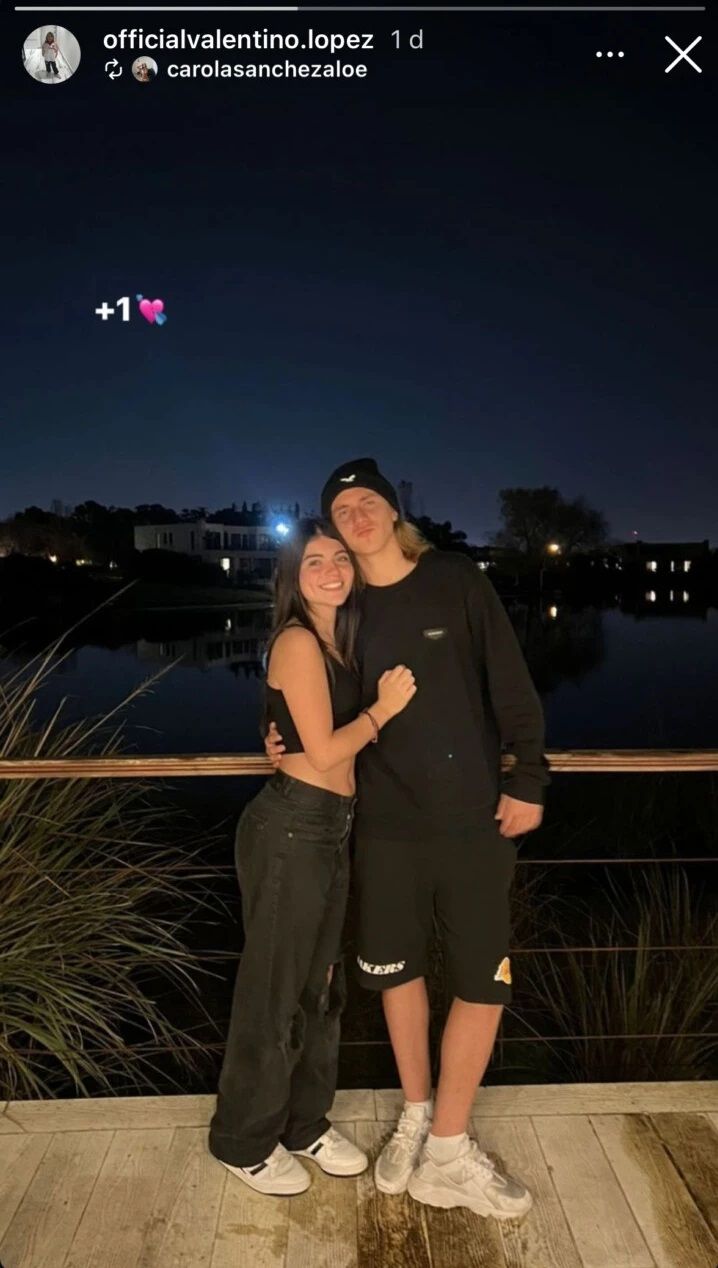 Valentino López y su novia