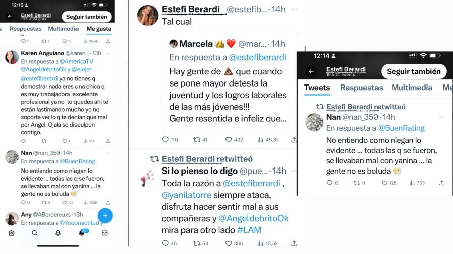 Ángel de Brito enojado con Estefi Berardi por los rt contra LAM