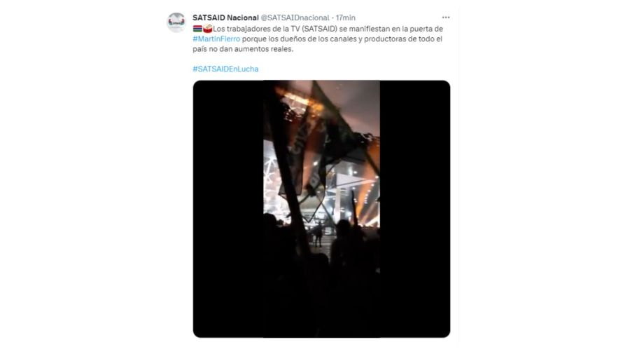 Reclamo SATSAID en los Martín Fierro
