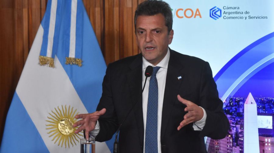 Sergio Massa, hablando en el Council de las Américas.