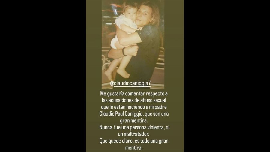 Publicación de Axel Caniggia para defender a su papá Claudio Paul Caniggia