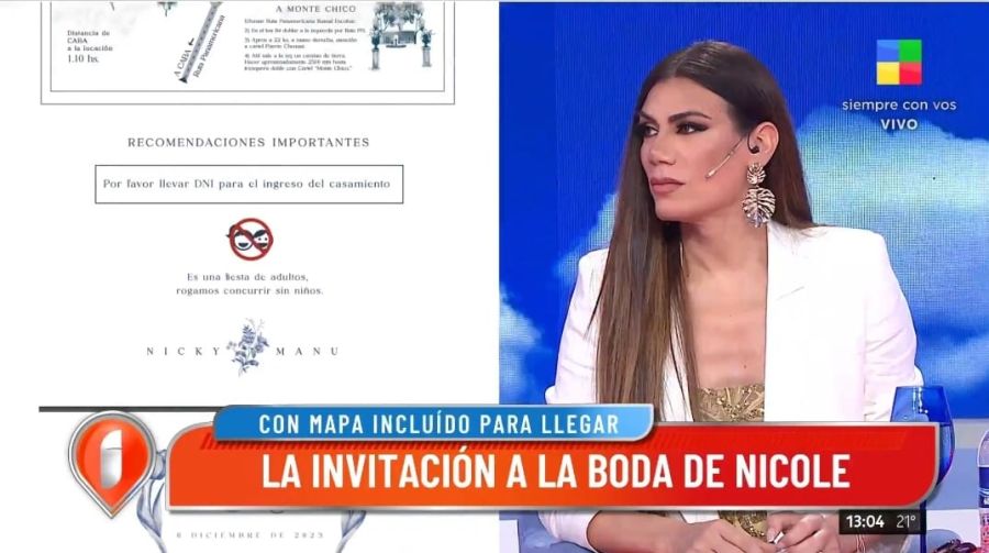 Invitación de Nicole Neumann y Manu Urcera a su casamiento
