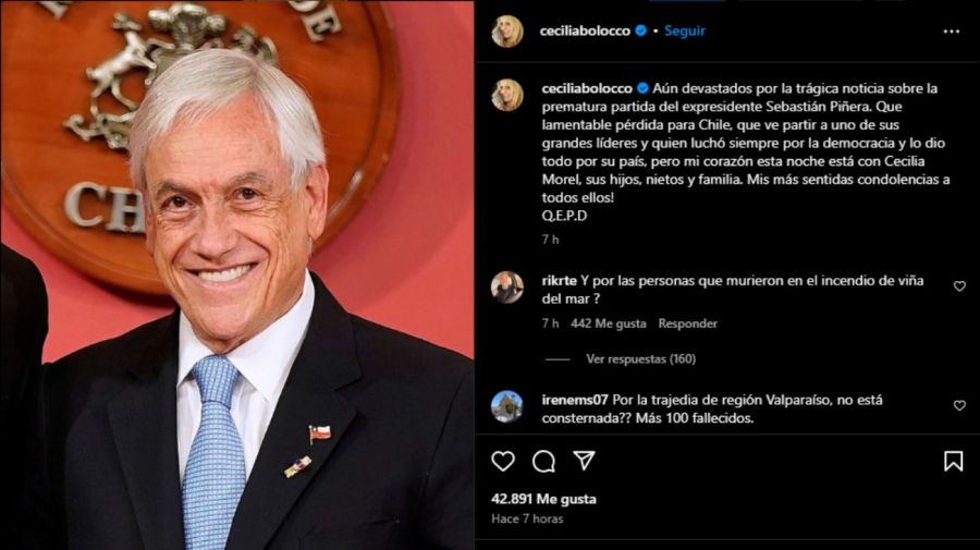 Cecilia Bolocco se despidió de Sebastián Piñera