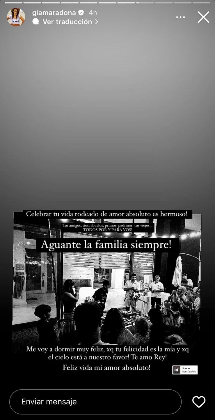 Gianinna Maradona y el Kun Agüero celebraron juntos el cumpleaños de su hijo, Benjamín