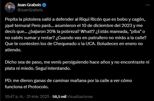 Juan Grabois contra Patricia Bullrich
