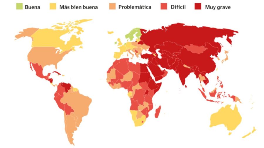 Mapa Reporteros sin Fronteras
