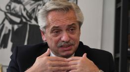 El presidente Alberto Fernández, en la entrevista con Jorge Fontevecchia