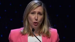 Myriam Bregman, en el comienzo del debate en la Facultad de Derecho..