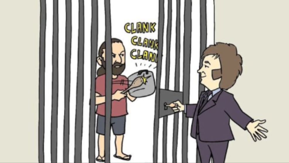 Caricatura de Milei
